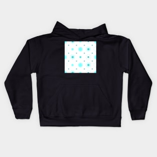 Suns and Dots Pale Cyan on White Repeat 5748 Kids Hoodie